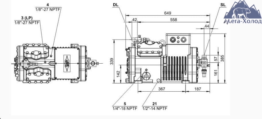 схема агрегата Bitzer 4TC-12.2Y